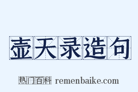 壶天录造句是什么意思的图片